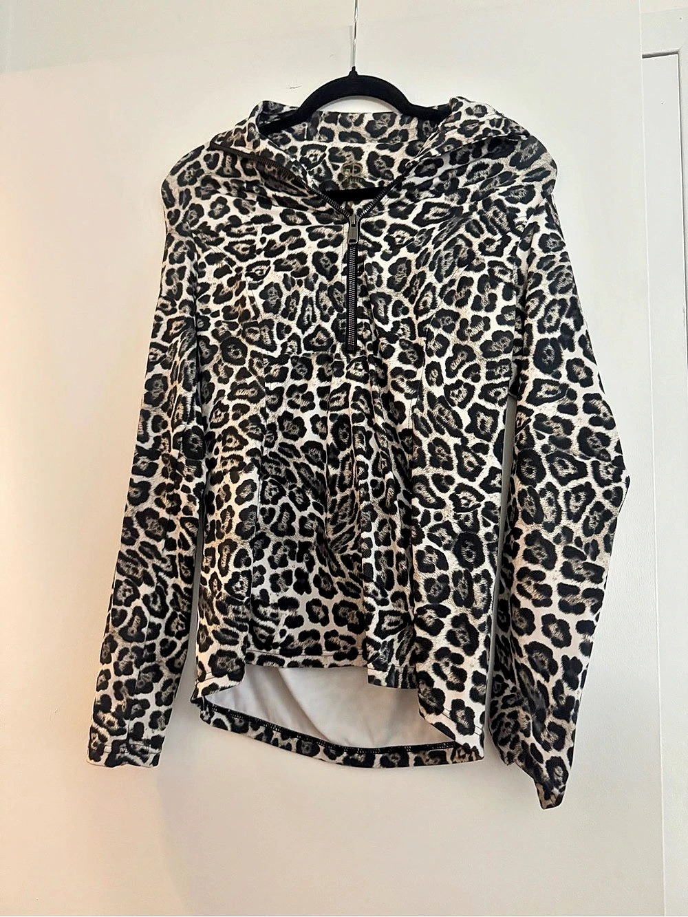 Goldbergh Half-Zip Hoodie Leopard Print